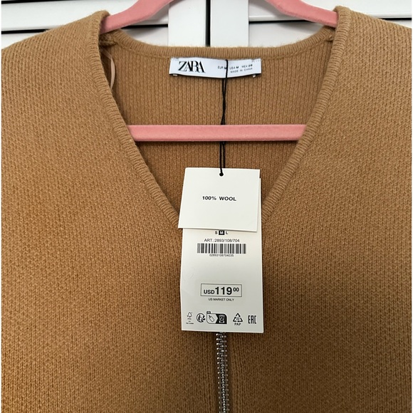 Zara Zippered Wool Bomber - Picture 3 of 3